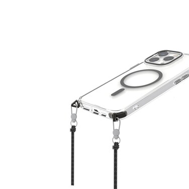 كفر ليفيلو سيليست مع حزام كروس بودي، متوافق مع ماج سيف، خطاف معدني للحبل والحزام، رؤية واضحة، مادة هجينة، سهل الاستخدام (أسود، آيفون 16 برو)
