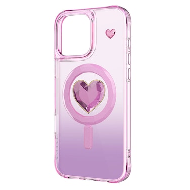 
Levelo iPhone 16 Pro MagSafe Case, Scratch &amp; Damage Protection, Anti-Fingerprint, Anti-Yellowing, 3D Heart Design - Pink.