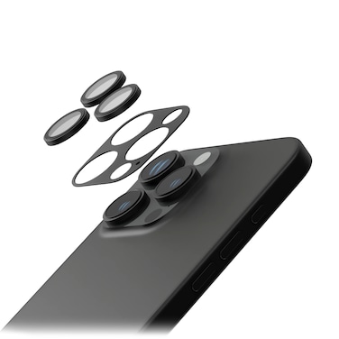 Levelo Compatible with iPhone 16 Pro &amp; 16 Pro Max Trio Pro 2 In 1 Lens &amp; Frame Protector, Anti Scratch &amp; Anti Fingerprint, High Transparency, Aluminum Alloy Frame (Black)
