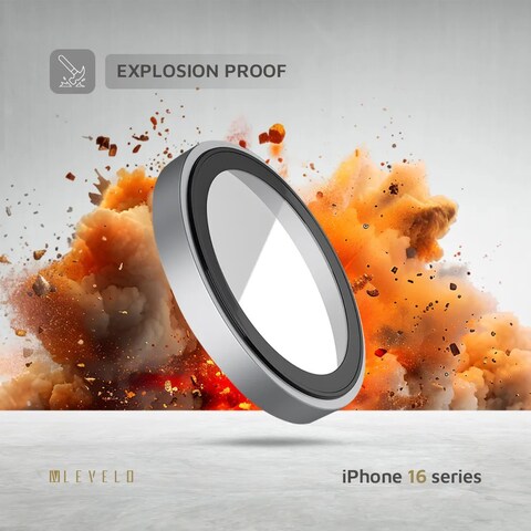 واقي عدسة Trio من Levelo لجهاز iPhone 16 Pro و iPhone 16 Pro Max، مقاوم للبصمات، صلابة 9H، مضاد للانعكاس، زجاج عدسة مزدوج الطبقة (تيتانيوم أبيض)

