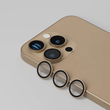 Levelo Compatible with iPhone16 Pro &amp; iPhone16 Pro Max Trio Lens Protector, Anti Fingerprint, 9H Hardness, Anti Reflection, Double Layer Lens Glass (Desert Rose Titanium)
