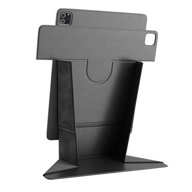 كفر Levelo Elegante Folio، دوران 360°، تصميم متعدد الطيات، مقاوم للبقع، تصميم قائم مريح، غلاف مغناطيسي قوي، تشطيب من جلد PU (أسود، لجهاز iPad Pro 13" 2024)
