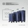 Levelo RoamTrio ABS 3 Set Luggage, Iron Trolley, 210D Lining, Shock and Scratch Resistance, Double Wheels, Hypoallergenic Interior, Integrated Weighing Scale &ndash; Dark Blue