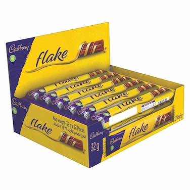 Cadbury Flake Original Chocolate Bar, 32g Pack of 12