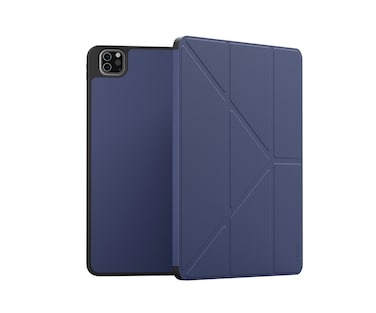 كفر ليفيلو إليغانتي الهجين من الجلد لجهاز iPad Pro 12.9"، تصميم سهل التركيب، فتحات دقيقة، ممتص للصدمات، لمسة نهائية من الجلد الفاخر، حماية كاملة - أزرق
