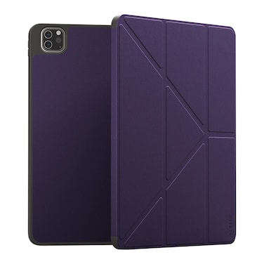 كفر ليفيلو إليغانتي الهجين من الجلد لجهاز iPad Air 11"، مضاد للميكروبات مدى الحياة، ممتص للصدمات، حماية 360 درجة، مغناطيسي، أوضاع متعددة - بنفسجي
