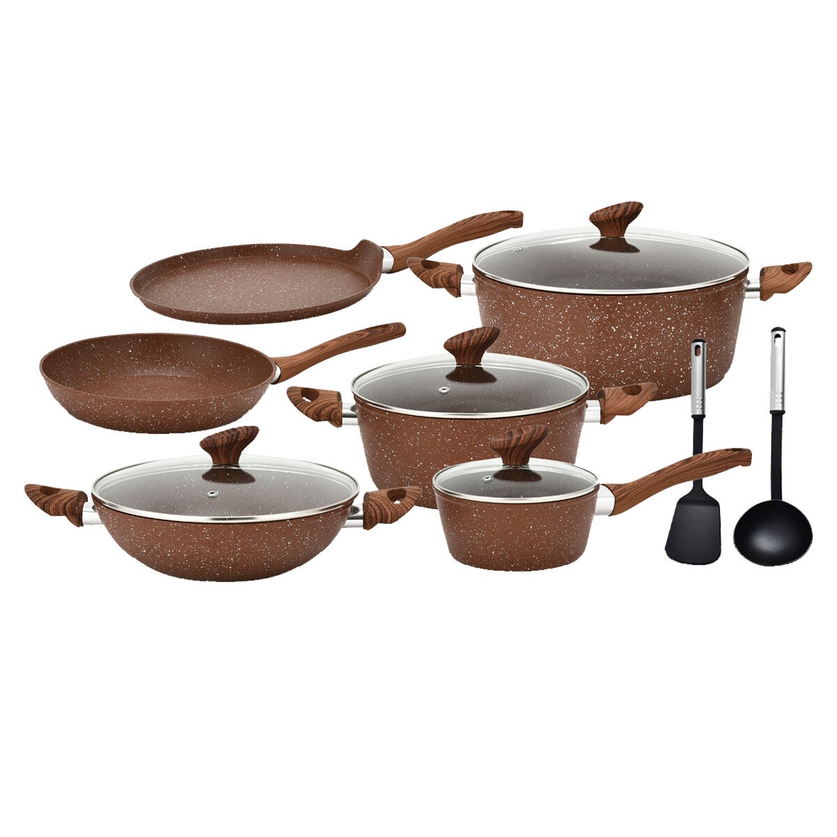 Smart Cookware Set Buy Easy Cook Granite Smart Cookware Set Brown,12 Pcs Online ...