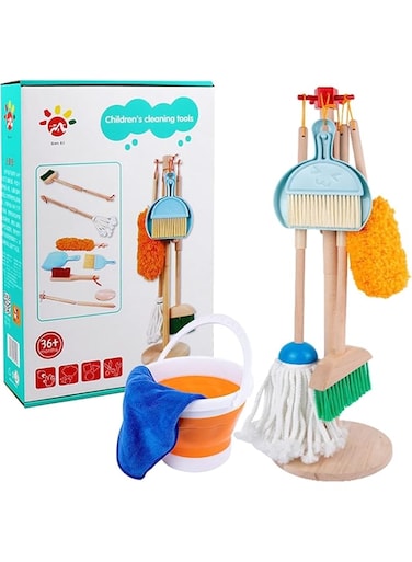 Limos Wooden Detachable Cleaning Toy for Kids 9-Piece Set
