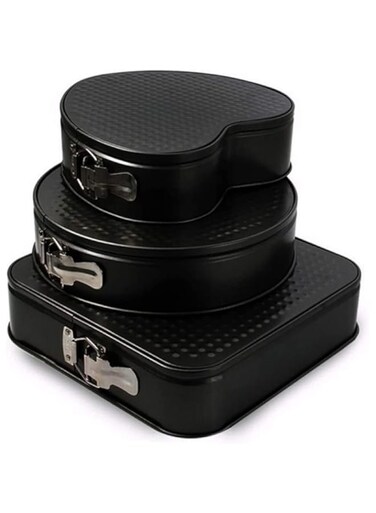 Excefore 3-Piece Non-Stick Deep Baking Pan Set with Loose Base, Springform Cake and Bread Pans, Heat-Resistant up to 445℉, Microwave Safe