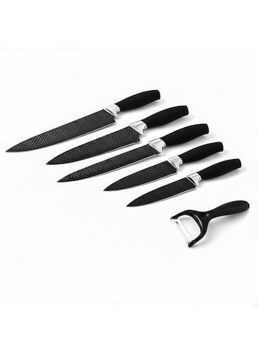 Kitchen Set with 5 knife and 1-Peeler, Non-Stick Stainless Steel Knives
