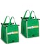 Excefore Trolley Bags, 2 Pack Reusable Grocery Shopping Cart Bags, Foldable Grocery Shopping Tote Bags with Handles, Easy to Clean, Clip on Shopping Cart (Green)
