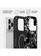 جراب Mobcos المميز بتصميم زهور سكتش لهاتف iPhone 17 Pro Max، متوافق مع غطاء صلب مزدوج الطبقات مع حماية من السيليكون - غطاء مقاوم للخدوش والصدمات