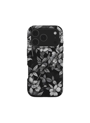 جراب Mobcos المميز بتصميم زهور سكتش لهاتف iPhone 17 Pro Max، متوافق مع غطاء صلب مزدوج الطبقات مع حماية من السيليكون - غطاء مقاوم للخدوش والصدمات