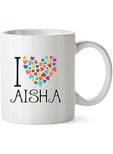 papeyone i love aisha coffee ceramic Printed Mug