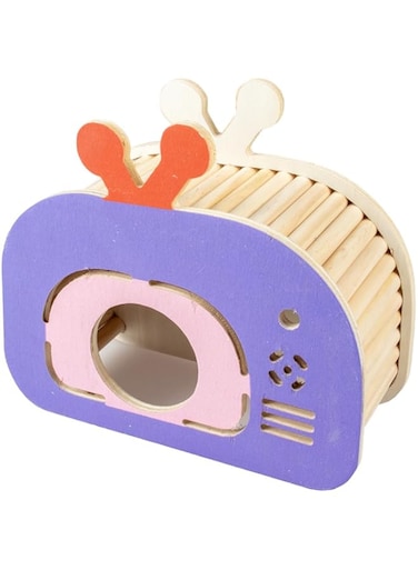 Duvo+ Small Animal Wooden Play House TV 19,6x8,5x17cm, Multicolour
