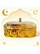 Ramadan covered storage box and tray, golden moon Ramadan decorative box, dining tray for candies, pastries, snacks, festive party home decoration