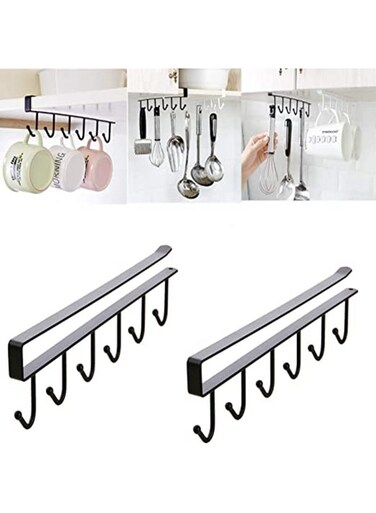 Coffee Cup Holder,Kitchen Utensil Storage Hook,Cabinet Storage Hook,Wall Mounted Home Storage Hooks for Pots,Pans,Spoons,Spatulas,and Cooking Accessories and Other Kitchen Hardware-2 Pcs