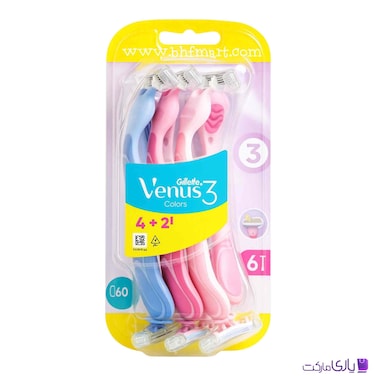 GILLETTE VENUS 3 BLADE WOMEN DISPOSABLE RAZOR 6`S