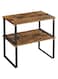 SONGMICS Cabinet Organizer Shelf, Set of 2 Kitchen Counter Shelves, Kitchen Storage, Spice Rack, Stackable, Expandable, Metal and Engineered Wood, Black and Rustic Brown UKCS020X01