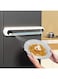 Cling Film Dispenser and Cutter, Reusable Kitchen Wrap Dispenser with Cutter for Foil, Plastic Wrap, and Wax Paper, Multi-Purpose Wrap Organizer and Cutting Box