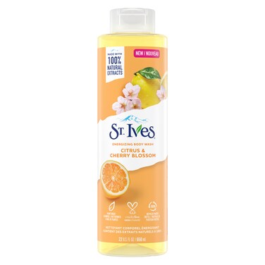 ST. IVES ENEGGIZING BODY WASH CITRUS &amp; CHERRY BLOSSOM 650ML