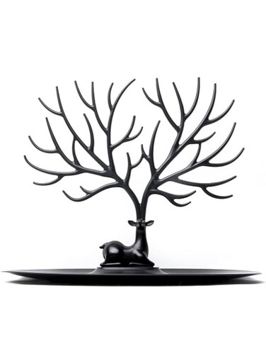 TOMVAES Jewelry Rack Jewelry Storage Rack Home Creative Solid Color Deer Horn Antlers Tree Storage Rack Display Stand Jewelry Organizer for Home Black