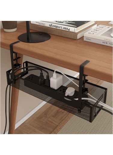 Desk Cable Management Tray - Management Organizers Holder, Management Under, No Drill to Desk Cable Raceway, Under Storage for Office, Kitchens, Home