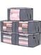 5 large storage bags, clothes storage box, foldable closet organizer storage container with durable handle, thick fabric, suitable for blankets quilts clothes bedding 90L.