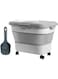 TOMVAES Pet Food Container, Collapsible &amp; Moisture-Proof Dog Food Storage Container with Rolling Wheels, Scoop and Airtight Lid, Large Pet Food Storage for Dog, Cat, 42 * 28.5 * 32ccm, Grey