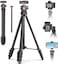 2 in 1 Camera Phone Video Tripod - ULANZI TT51 Portable Tripod Stand I 360&deg; Rotable Ball Head I Hidden Cold Shoe Phone Holder I 600g Lightweigt I 1.38m 51in Long I 5 Section Extenable Vlog Tripod