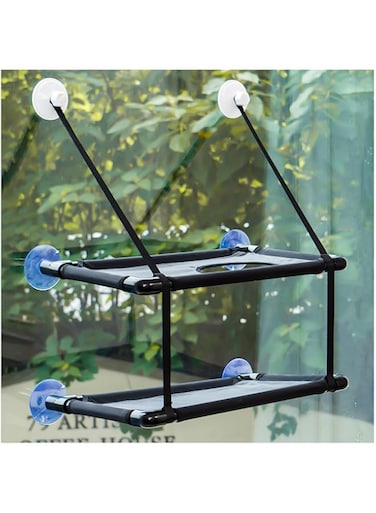 Avont Cat Window Perch, Cat Hammock Bed Window Seat for Indoor Cats with Strong Suction Cups for Sunbathing and Viewing