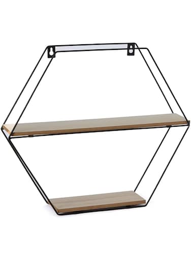 HomeBox Sera Foldable Metal Wall Shelf with MDF Boards - 46x10x40 cm