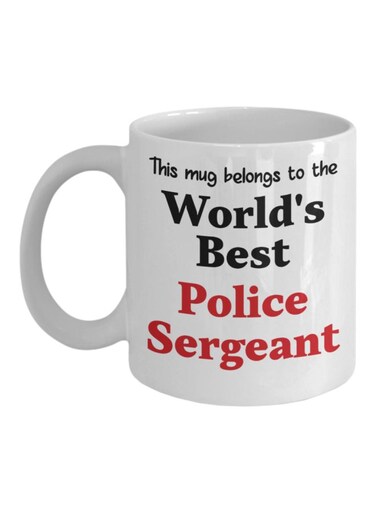 Best Police Sergeant Printed Coffee Mug White/Black/Red