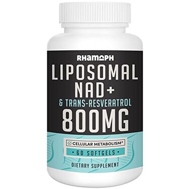 800 ملغ من NAD+ الليبوزومي مع 300 ملغ من ترانس-ريسفيراترول، أقصى امتصاص، مكمل غذائي لتعزيز NAD+ الفعلي من أجل شيخوخة صحية، طاقة خلوية، إصلاح الحمض النووي، وطول العمر - 60 كبسولة هلامية