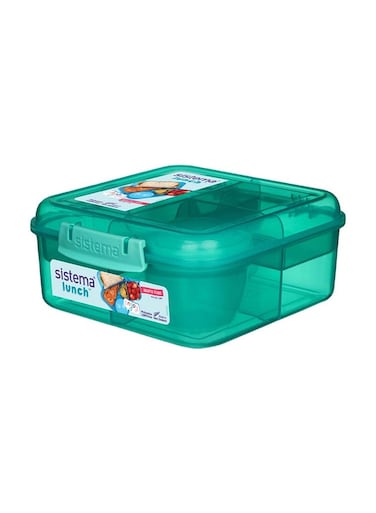 Sistema Bento Cube Lunch Box 1.25L Green : Meal Container - Leak-proof - Portable - BPA-free Green