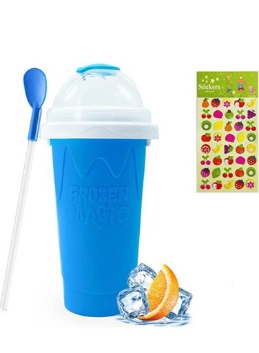 Magic Slushy Maker Squeeze Cup, Portable Silica Freeze Mug for Milkshake Slush and Ice Cream Smoothie, Quick Frozen Smoothies Slushy Ice Cream Maker with Dome Lids