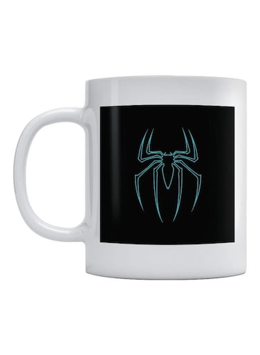 Spider Man Logo By Neon Art Printed Coffee Mug White/Black/Blue