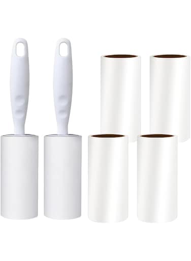 Lint Rollers 6 Refills Full 360 Sheets,2 handle 6 Extra Sticky Lint Roller Set for Clothes, Sofa, Bed and Carpet, Lint Roller for Pet hair, Cat Hair, Dog Hair, Dust