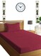 Maroon Single Size Stripe Fitted Sheet Set Cotton 100x200+15cm