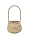 AMIAZI&trade; Handwoven Seagrass Flower Basket with Handle - 18 cm Diameter, 14 cm Height, with Plastic Liner - Natural, Lightweight, and Eco-Friendly Decorative Basket