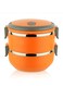 Steel Round Sealing Thermal Insulation Lunch Box for Food Fruits Volume:Orange orange 15*15*15cm