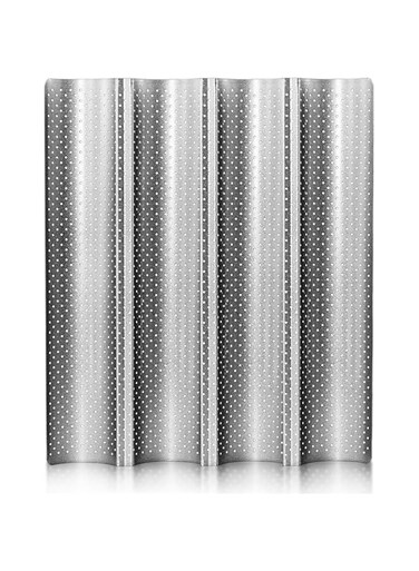 Anaeat Nonstick Perforated French Bread Baking Pan, 15"X 13" Premium Toast Mold, Silver