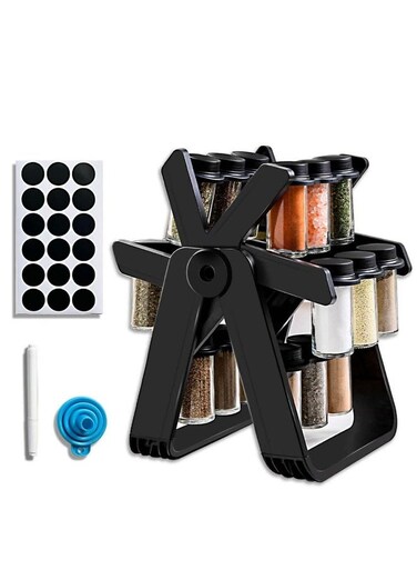 cans Ferris wheel 360&Acirc;&deg; rotatable storage rack kitchen special glass seasoning bottle seasoning bottle rack set seasoning classification storage sealed moisture-proof