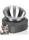 Raised Cat Food Bowl, Stainless Steel Cat Dish for Food Water Anti Vomiting Elevated with Stand Ergonomic Lifted Slanted Tilted 15 Angle Metal Single Kitty Kitten Wet Food Bowl Pet Bowl