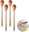 Wooden Mixing Spoons, 4Pcs Long Handle Soup Spoons for Kitchen Stirring and Cooking, 33CM