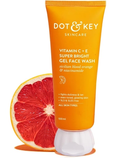 Dot &amp; Key Vitamin C + E Super Bright Gel Face Wash For Glowing And Brightening Skin   All Skin Types  With Triple Vitamin C  Face Wash For Women &amp; Men 100 Ml