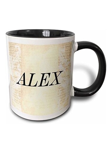 Alex In Antique Printed Mug Black/White/Beige