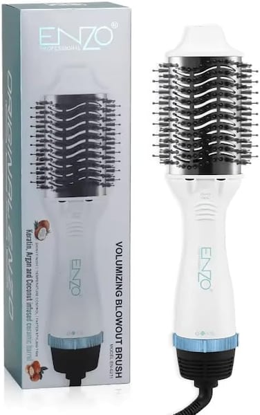 PrecisionWare Enzo EN-6211 Professional Hair Straightener, Ceramic Plate Flat Iron With Adjustable Temperature Control, Fast Heat-Up, Intl Version (White)