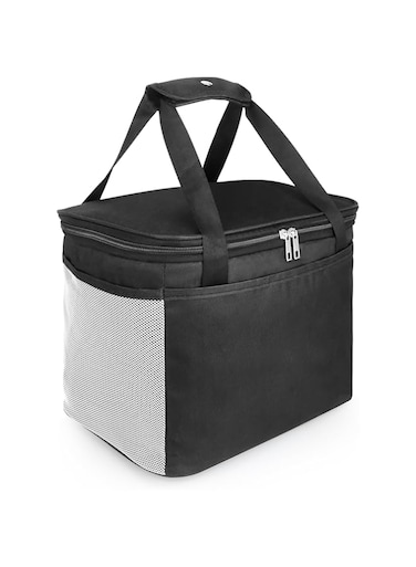 Waterproof Insulated Lunch Bag,Durable Reusable Large Cooler Bag,Collapsible Leakproof Portable Lunch Tote Bag,For Men Women Adults, Office,School,Outdoor,Picnic,Travel,BBQ.14L Capacity,Black