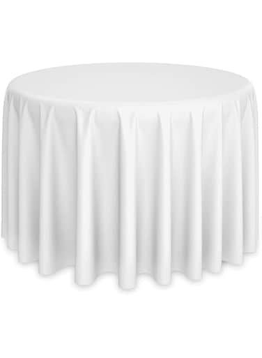 Lann's Linens - 120" Round Premium Tablecloth for Wedding/Banquet/Restaurant - Polyester Fabric Table Cloth - White